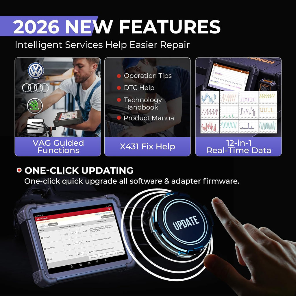 LAUNCH X431 Scanner PRO3 APEX Bidirectional Scan Tool 2026 Upgraded, OEM Topology Map, Online Coding, HD Truck, 55+ Services All-System car Diagnostics Tool,10.1 Inch, CAN FD & DoIP, FCA & Renault SGW