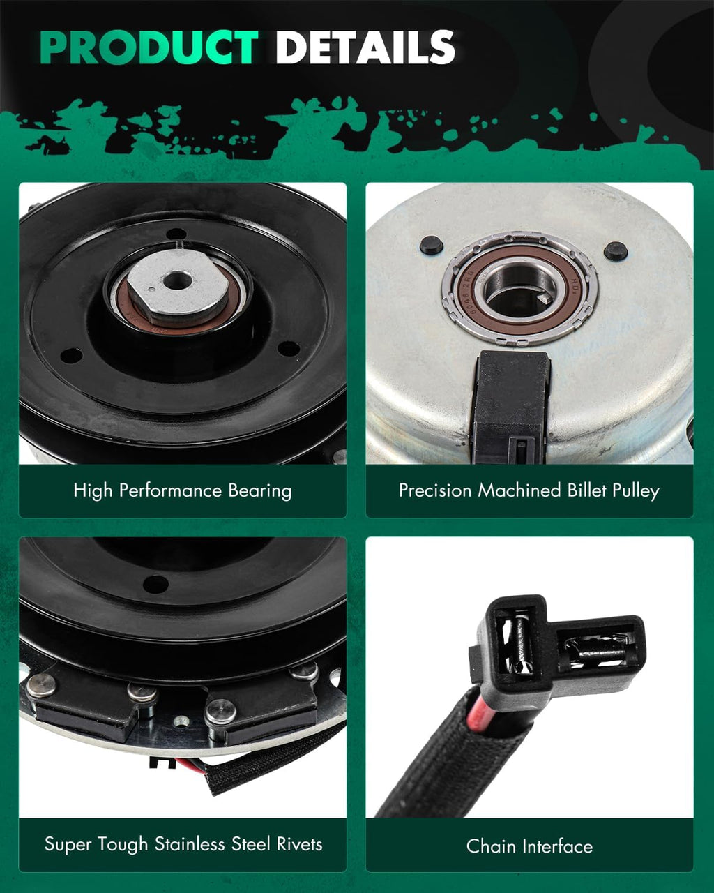 SCITOO PTO Clutch Fits for Warner 5218-288 5218-300 5218-357, for Xtreme X0275 X0275-K X0731 X0483 X0483-K X0442, for EXMARK 103-9780 109-8462 116-4172, for Toro 116-4172 130-1848 94-2190