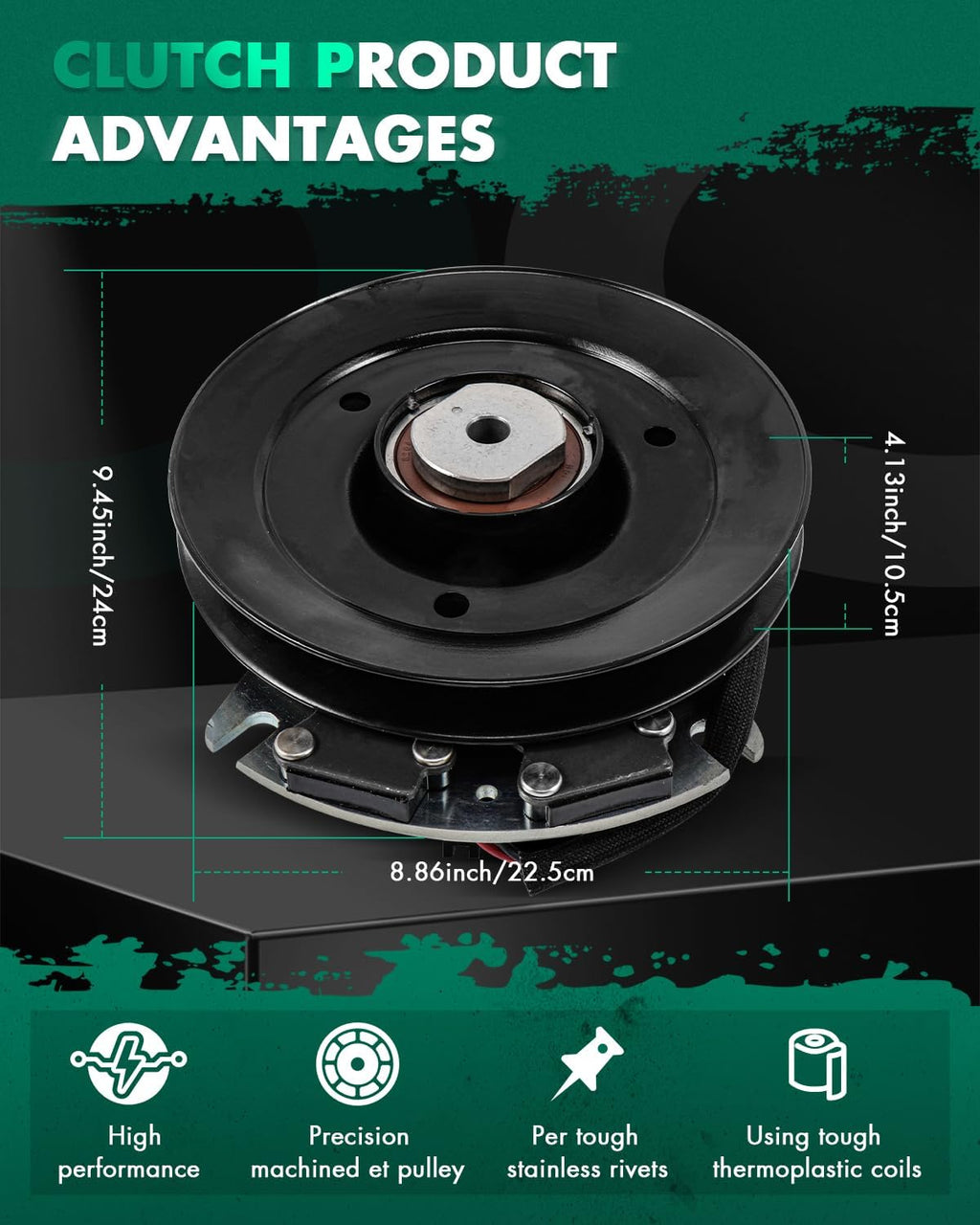 SCITOO PTO Clutch Fits for Warner 5218-288 5218-300 5218-357, for Xtreme X0275 X0275-K X0731 X0483 X0483-K X0442, for EXMARK 103-9780 109-8462 116-4172, for Toro 116-4172 130-1848 94-2190