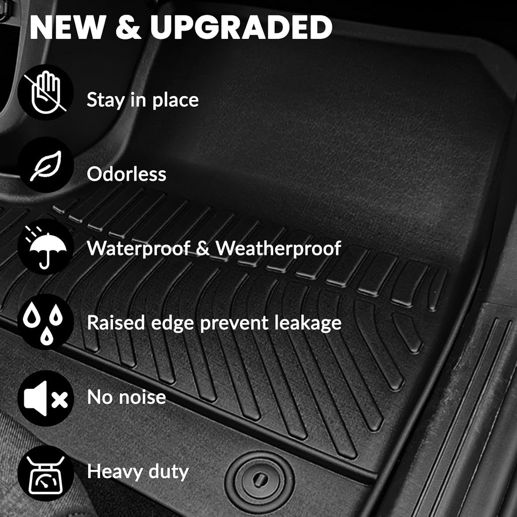 Auxko All Weather Floor Mats Upper Cargo Mat Fit for Honda CR-V 2017-2022 (Include Hybrid) TPE Liners Accessories All Season Guard Odorless Anti-Slip Floor Mats Cargo Mat for Honda CRV 2017-2022 Black