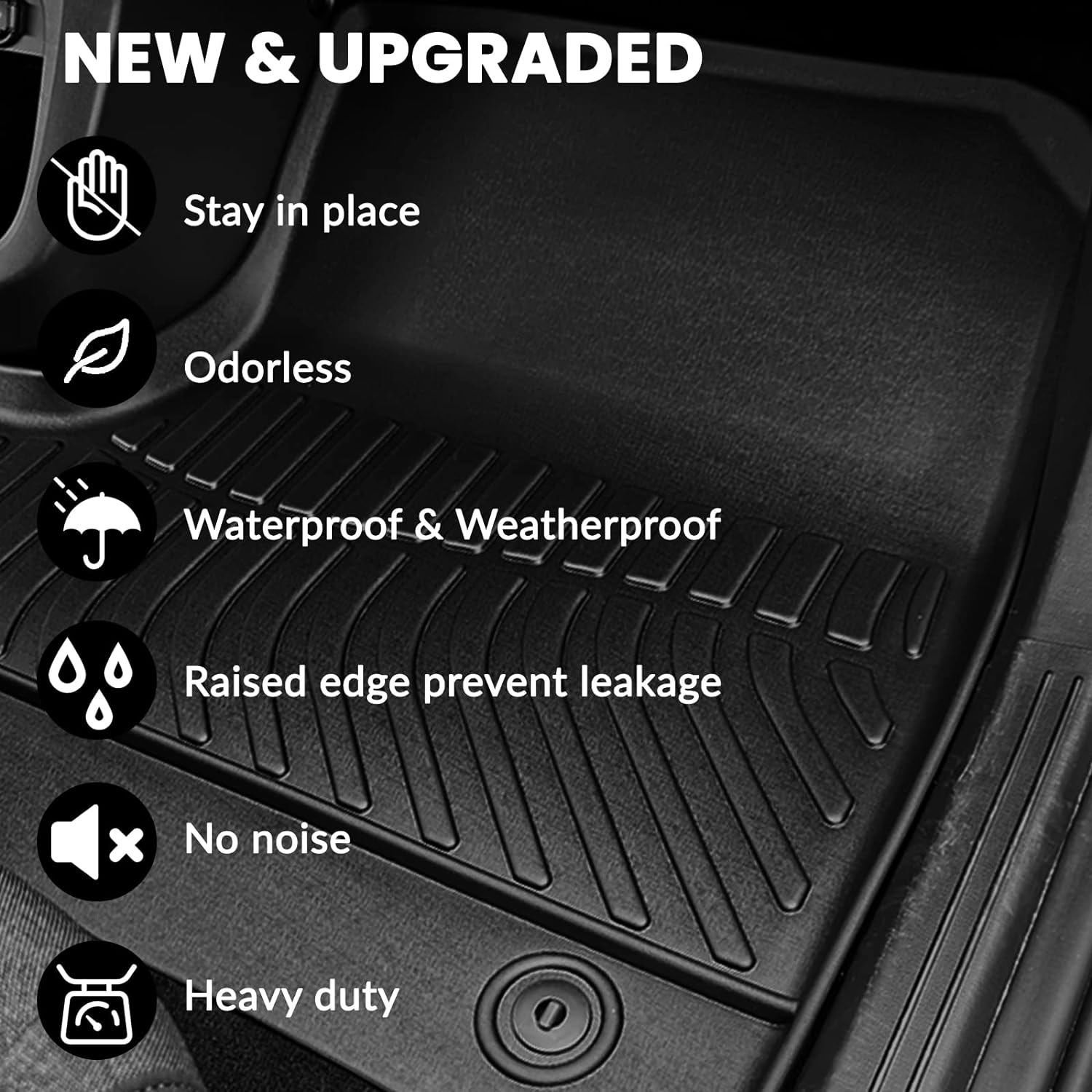 Auxko All Weather Floor Mats Cargo Mat for Honda CRV 2007 2008 2009 2010 2011 All Season TPE Accessories Guard Odorless Anti-Slip Floor Liners Trunk Mat