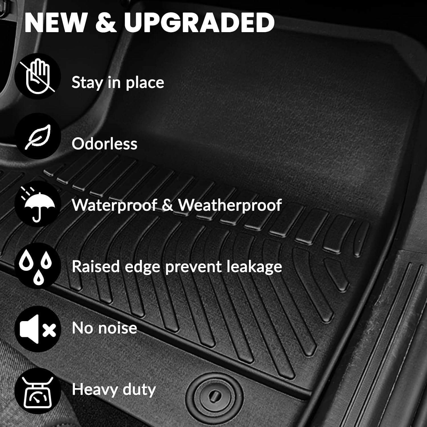 Auxko All Weather Floor Mats Upper Cargo Mat Fit for Honda CR-V 2023 2024 2025 2026(Include Hybrid) TPE Rubber Liners CRV Accessories Odorless Anti-Slip Floor Mats Cargo Mat for Upper Position