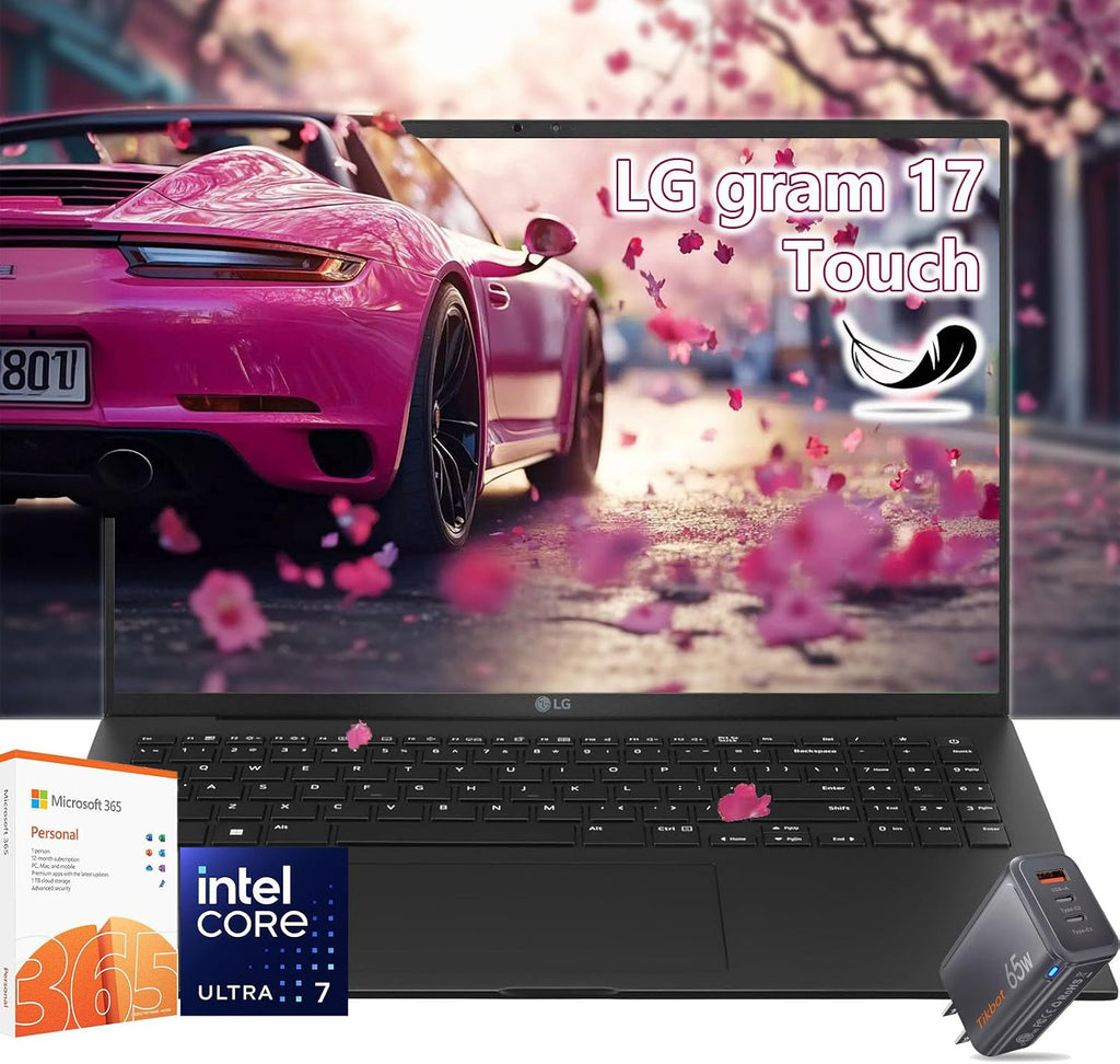 LG gram 17 inch Laptop Touchscreen - Intel Core Ultra 7-17.3 Large Screen WQXGA - Backlit Keyboard - 32GB RAM - 2TB PCIe SSD - Ultra Thin Lightweight - 2025 AI Copilot PC 47 NPU Tops -Windows 11 Pro
