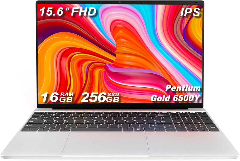15.6 Inch Laptops Gold 6500Y Processor (Up to 3.4GHz) 16GB RAM 256GB SSD 1080P FHD IPS Display Computer with Fingerprint Recognition,Type-C,WiFi5, USB3.0, BT5.2 Webcam, HDMI, for Business and Students