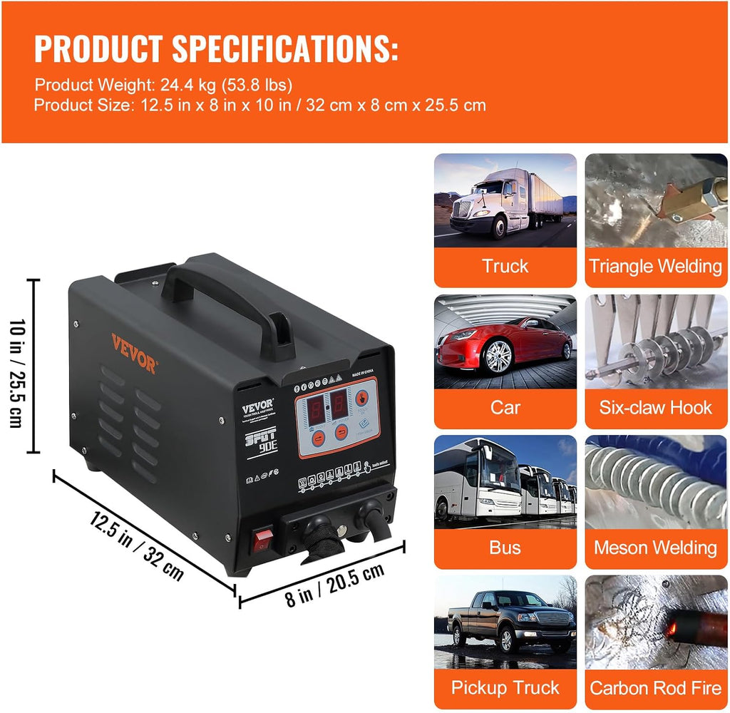 Bestauto VEVOR 110V Spot Welder Dent Puller, 3000W Stud Welder Dent Repair Kit, 7 Models Spot Welding Machine for Car Body Dent Repair