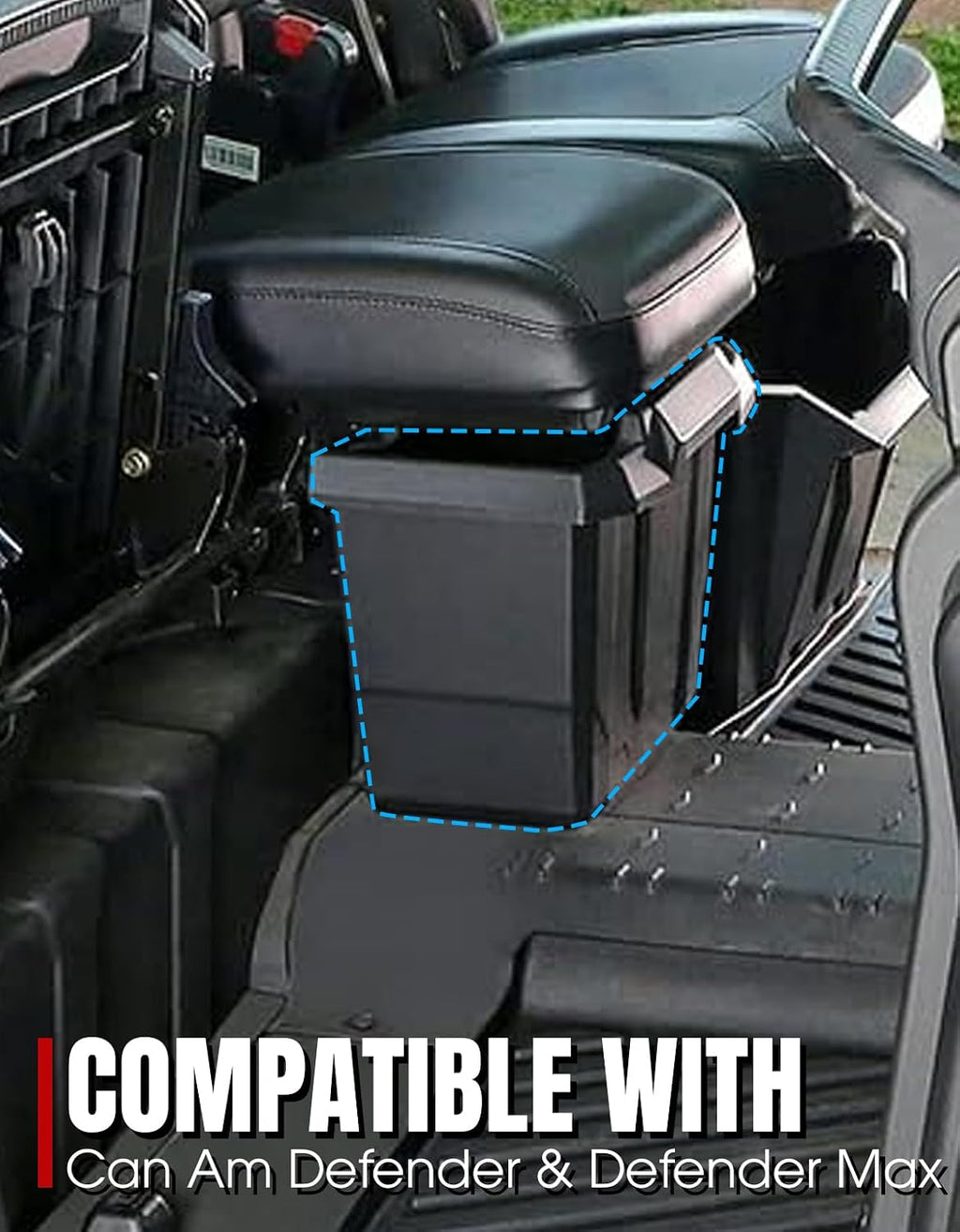 A & UTV PRO Center Underseat Storage Bin for Cam Am Defender, Central Underseat Storage Box Compatible with Defender & Defender Max 2016-2025 Replace OEM 715003446