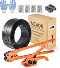 VEVOR Banding Strapping Kit, Heavy Duty Banding Sealer Tool with 2000 ft PET Band, 600 Metal Seals, 200 Corner Protectors, Plastic Pallet Packaging Strapping Kit for Warehouse, Transportation, Home