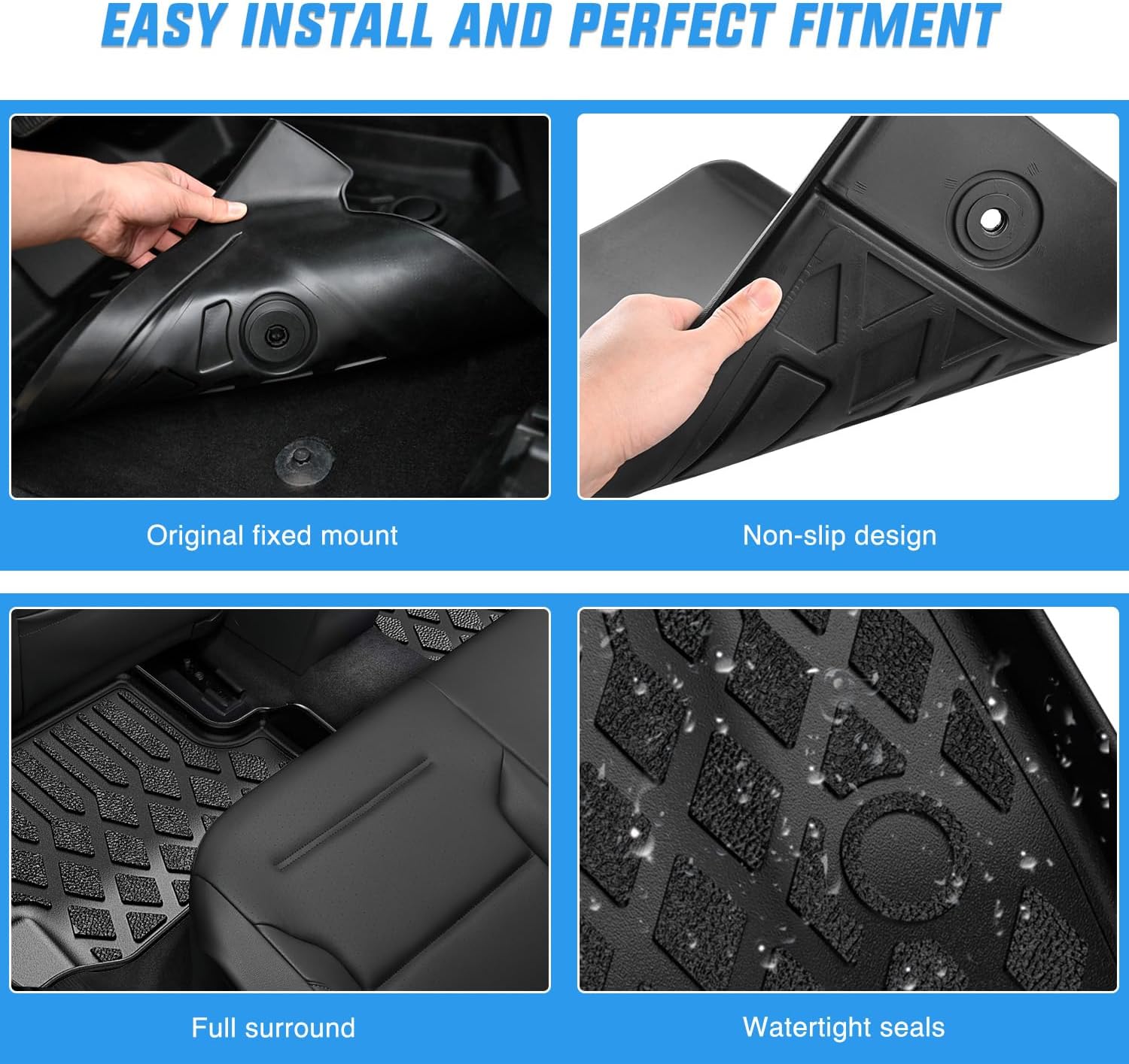 Nilight TPE Floor Mats for Jeep Cherokee 2015 2016 2017 2018 2019 2020 2021 2022 2023 All Weather Custom Fit Heavy Duty Floor Liners