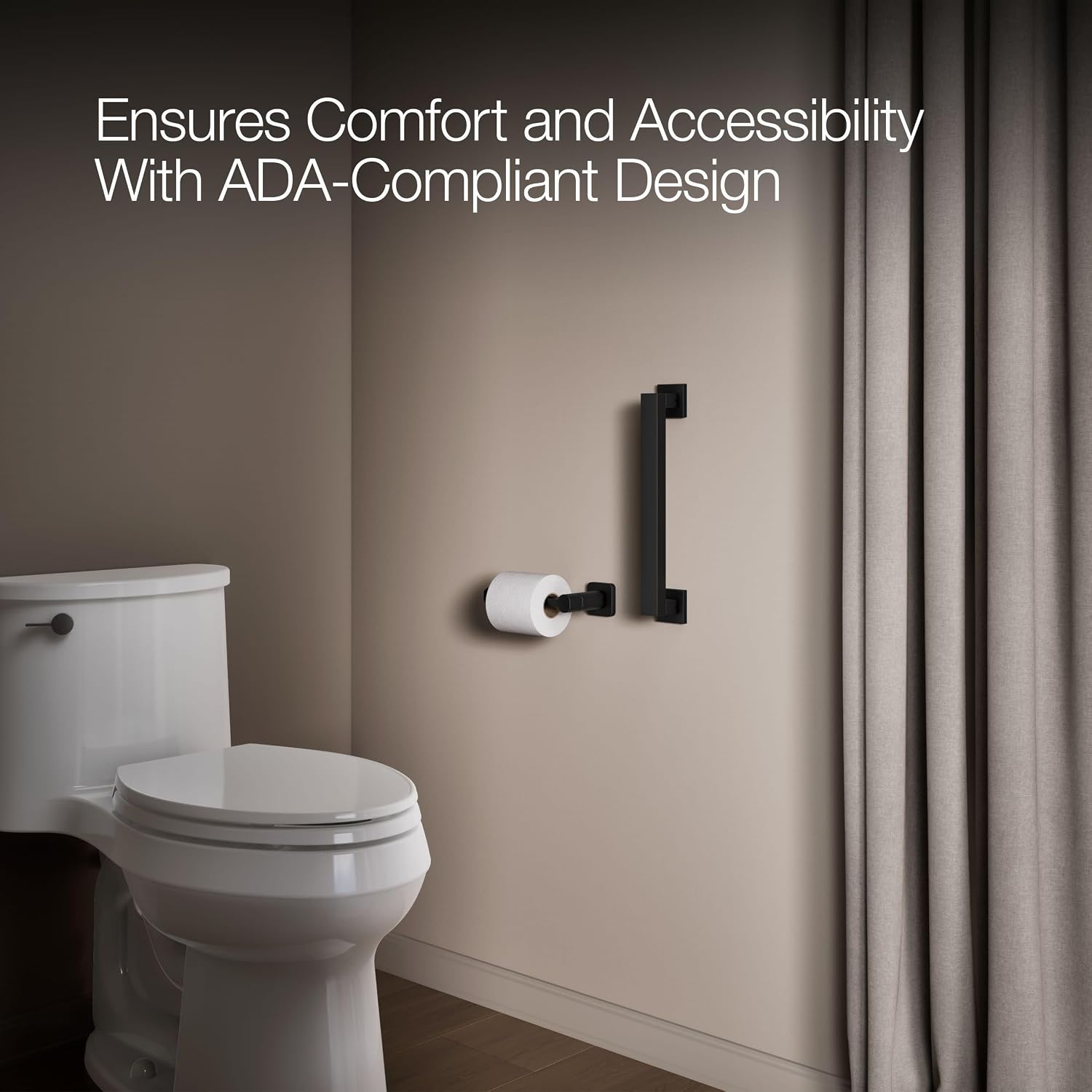 Kohler Square 12 Grab Bar, Metal, Matte Black