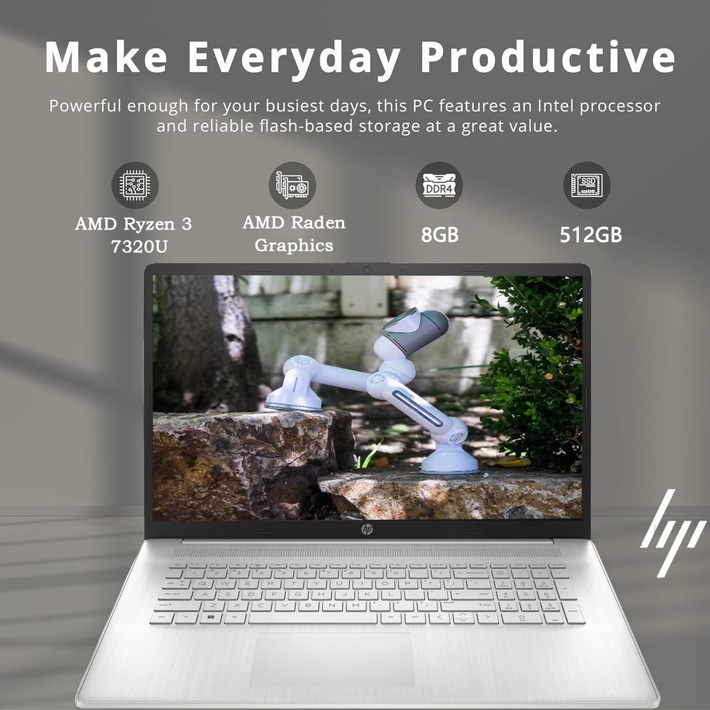 HP 17.3 Touchscreen Laptop Computer, 17 Inch HD+ Touch Screen Laptop, AMD Ryzen 3, Windows 11, 8GB DDR5 RAM, 512GB SSD, 10-Key Number Pad