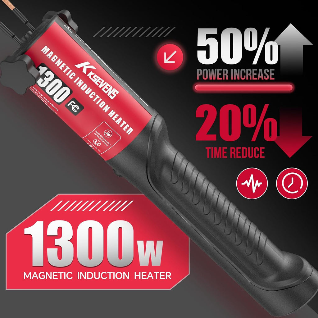 Induction Heater 1300W 110V Bolt Removal,Handheld Magnetic Induction Heater Tool with 5 Coils for Rusty Screw Removing,Red