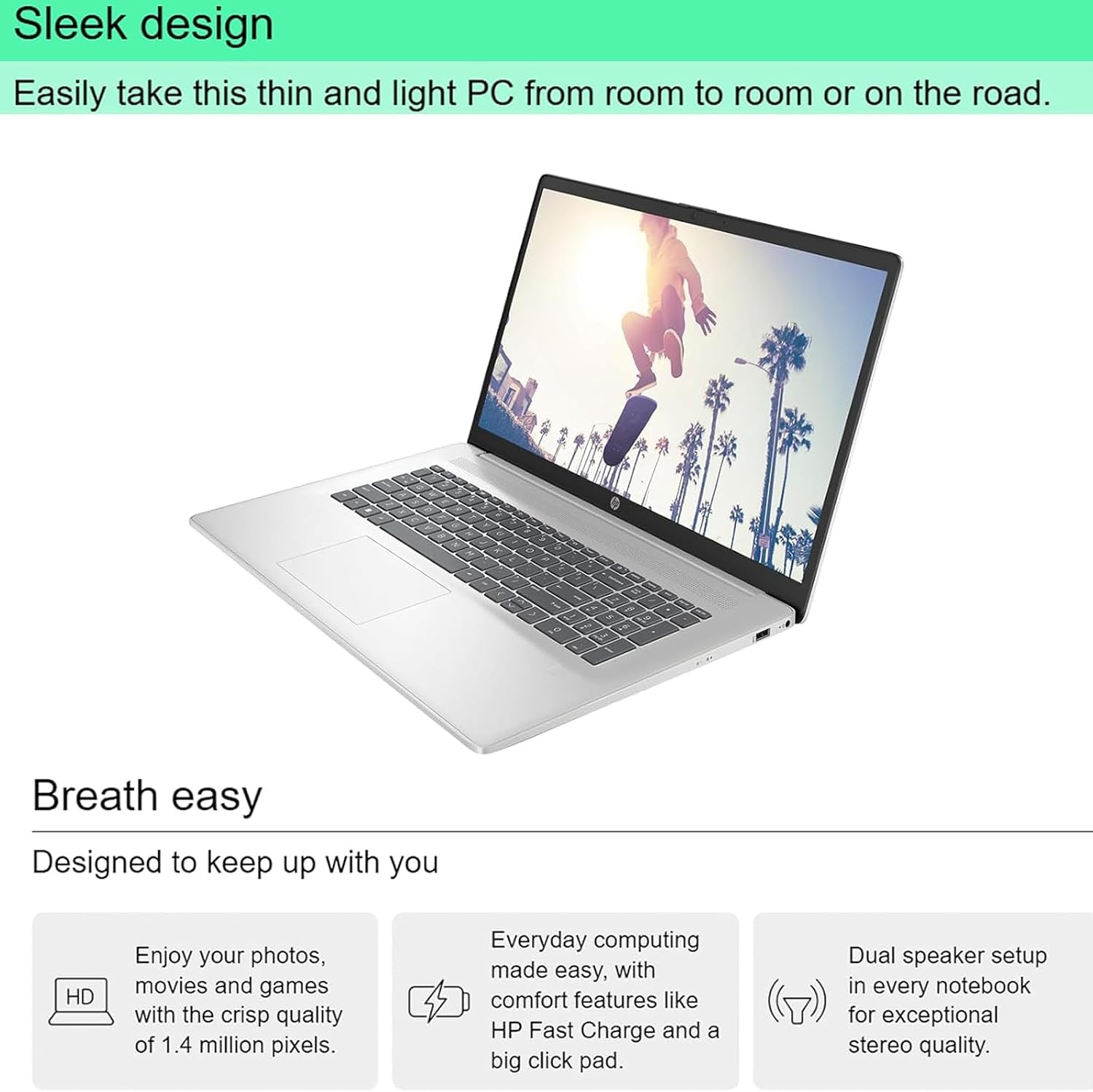 HP 17.3 Laptop Computer for Business - Intel 10-Core i5 1334U (Up to 4.6 GHz), 64GB RAM, 4TB PCIe SSD, HD+ (250 BrightView nits), Windows 11 Pro, Backlit KB, Fingerprint