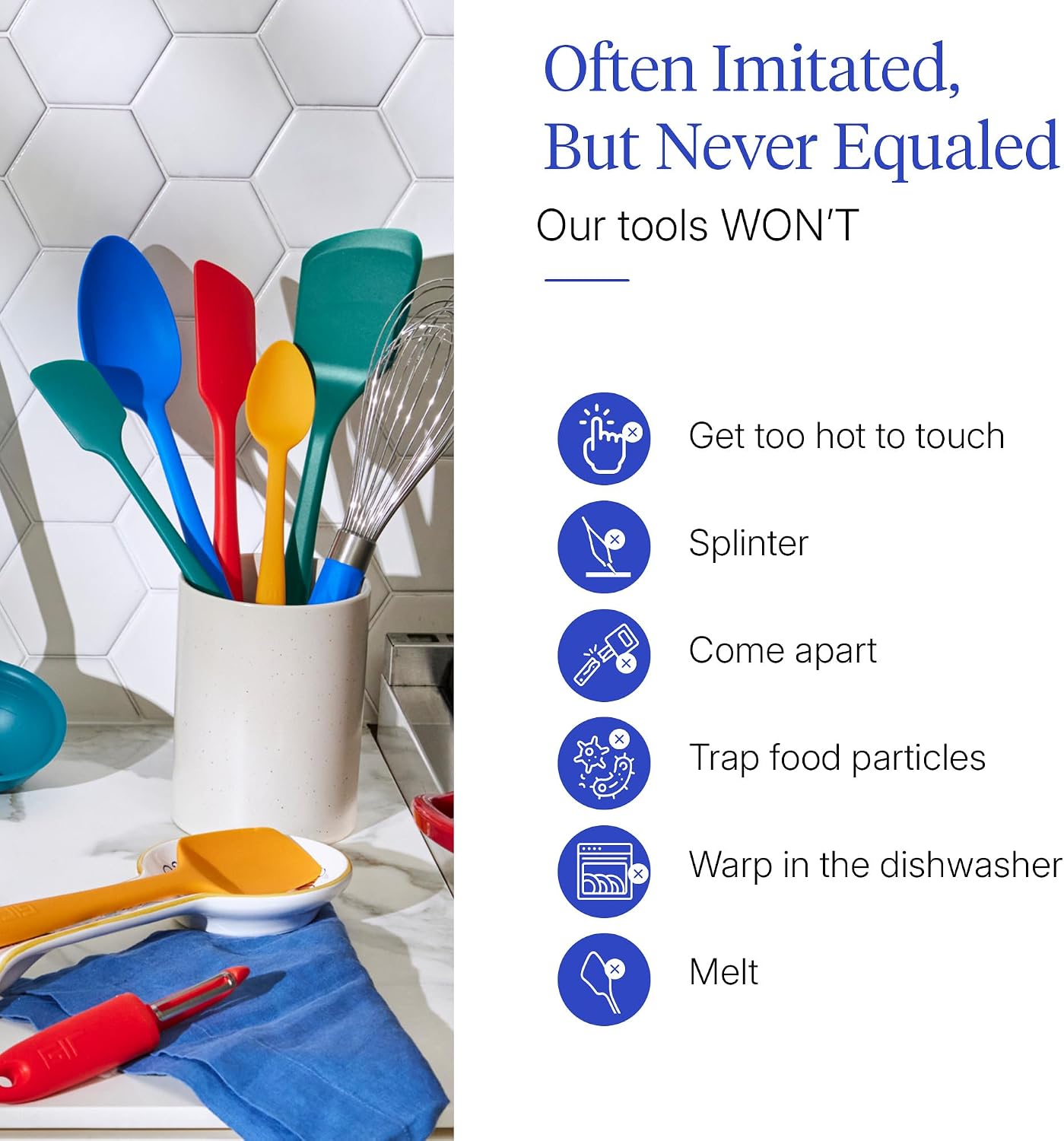 GIR: Get It Right 10-Piece Silicone Ultimate Kitchen Utensil Set – Spatulas, Ladle, Flip, Spoons, Whisk, Peeler & Spoonula – Nonstick, Non-Toxic, Heat-Resistant – Madrid