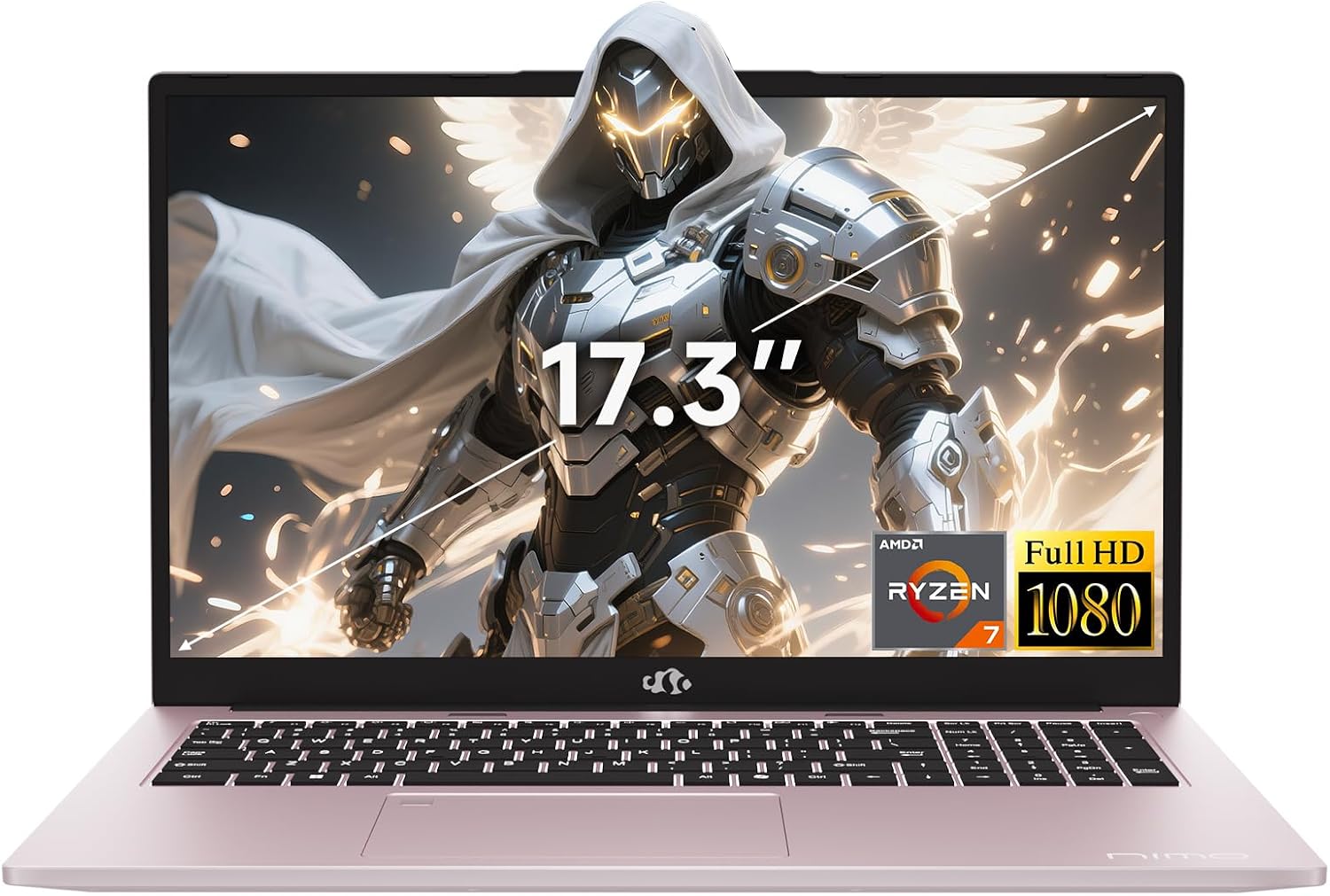 NIMO 2025 Gaming-Laptop, 17.3' FHD-Laptops with AMD Ryzen 7 7735HS (Up to 4.75GHz, Beats i7-12650H), 16GB DDR5 512GB SSD Computer with Backlit KB 100W Type-C Radeon 680M Fingerprint