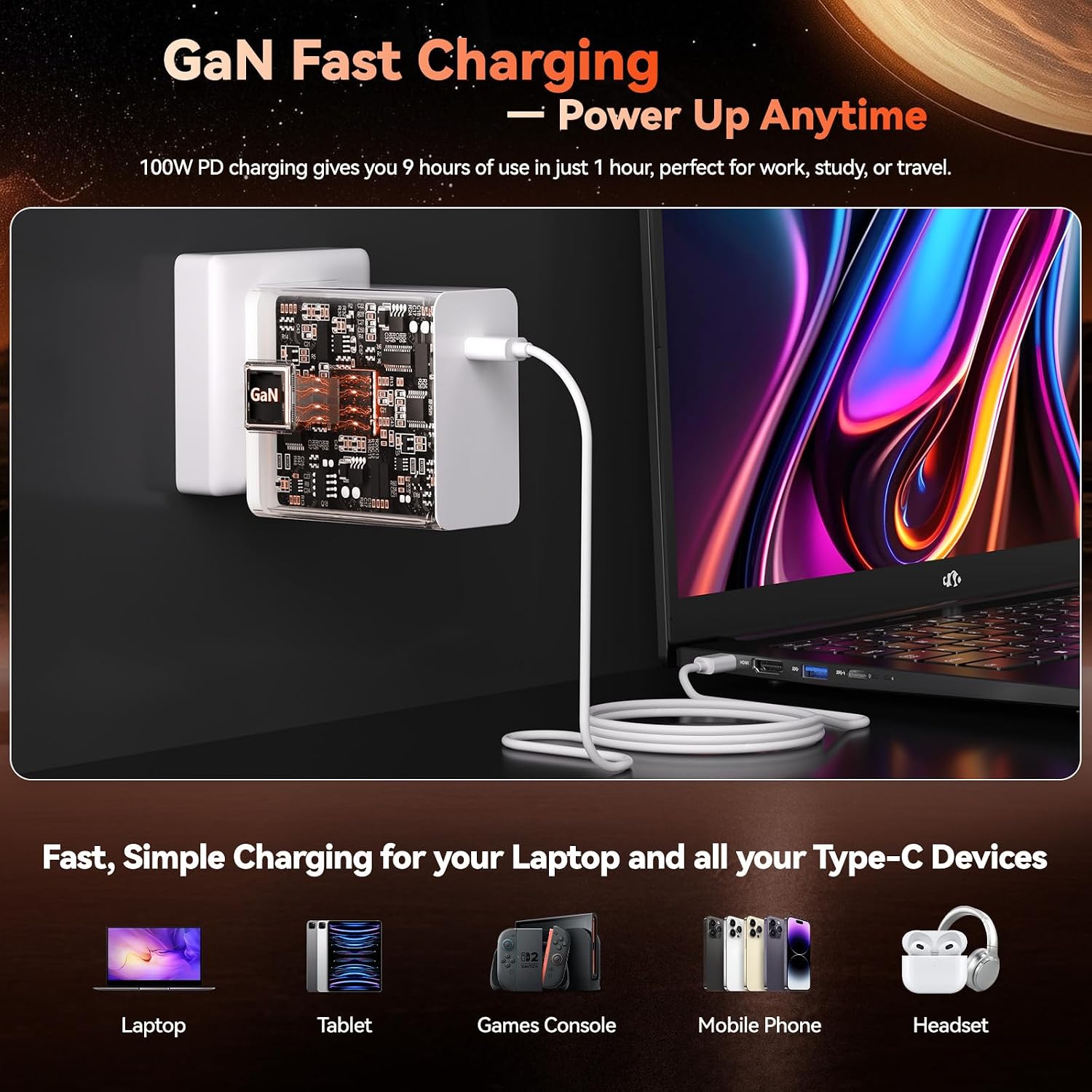 NIMO 2025 Gaming-Laptop, 17.3' FHD-Laptops with AMD Ryzen 7 7735HS (Up to 4.75GHz, Beats i7-12650H), 16GB DDR5 512GB SSD Computer with Backlit KB 100W Type-C Radeon 680M Fingerprint