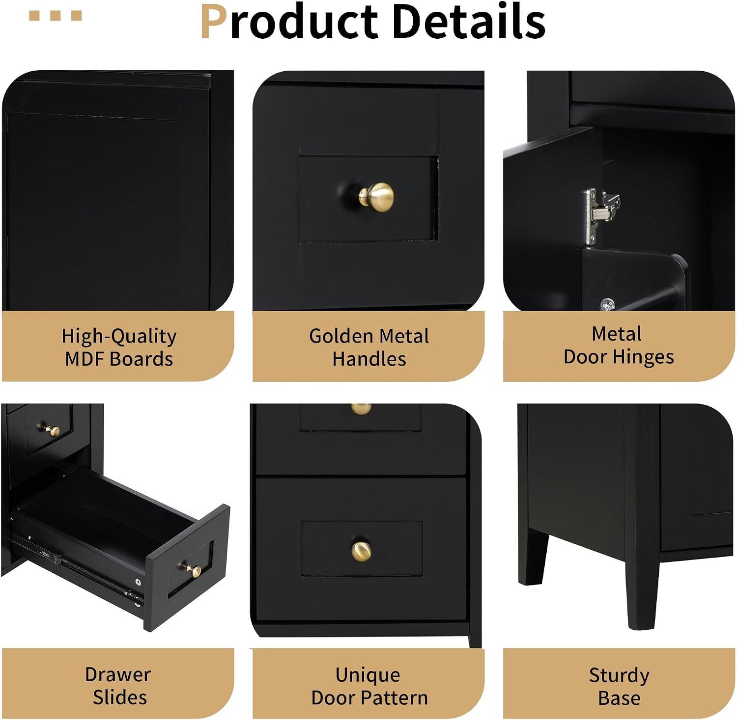 30-inch Bathroom Vanity with Sink Combo, Free-Standing Single Storage Cabinet with Tilt-Out Drawer, 3 Drawers, Adjustable Shelf & Storage Rack, Vanity with Ceramic Basin for Bathroom (Black)