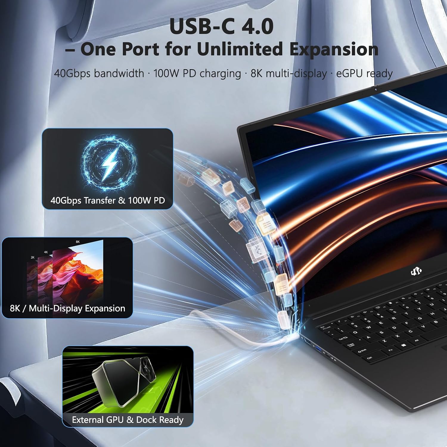 NIMO 17.3' AI Laptop, AMD Ryzen AI 9 HX 370(50 Tops NPU), Radeon 890M, 64GB DDR5 RAM 4TB SSD, 144Hz, PD 100W USB-C 4.0, Copilot+ PC AI Laptop with Wi-Fi 6E for Working Business Student