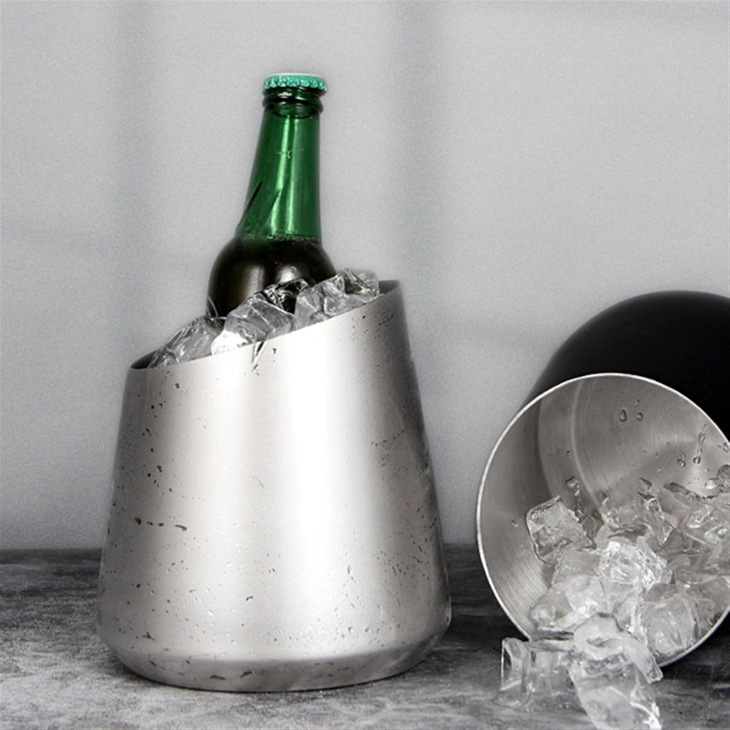 Portable Stainless Steel Ice Bucket Champagne Red Wine Bar KTV Home Beer Small Decorative Ornaments Party