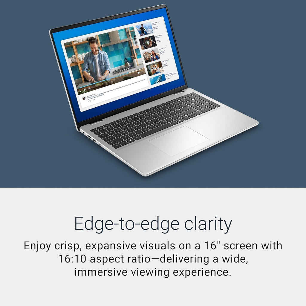 Dell 16 Inch FHD+ Touchscreen Laptop with Backlit Keyboard | Intel Core 5 120U, 10 Cores, Up to 5GHz | 16GB DDR5 RAM, 1TB Storage | WiFi 6E | Windows 11 | Silver Metal | Microsoft Copilot AI