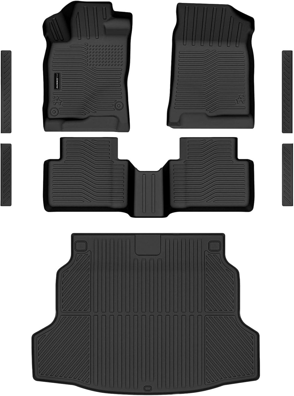 Auxko All Weather Floor Mats Cargo Mat & Door Sill Protectors for Honda Civic Hatchback 2017-2021 TPE Liners Accessories Guard Odorless Anti-Slip Floor Trunk Liner