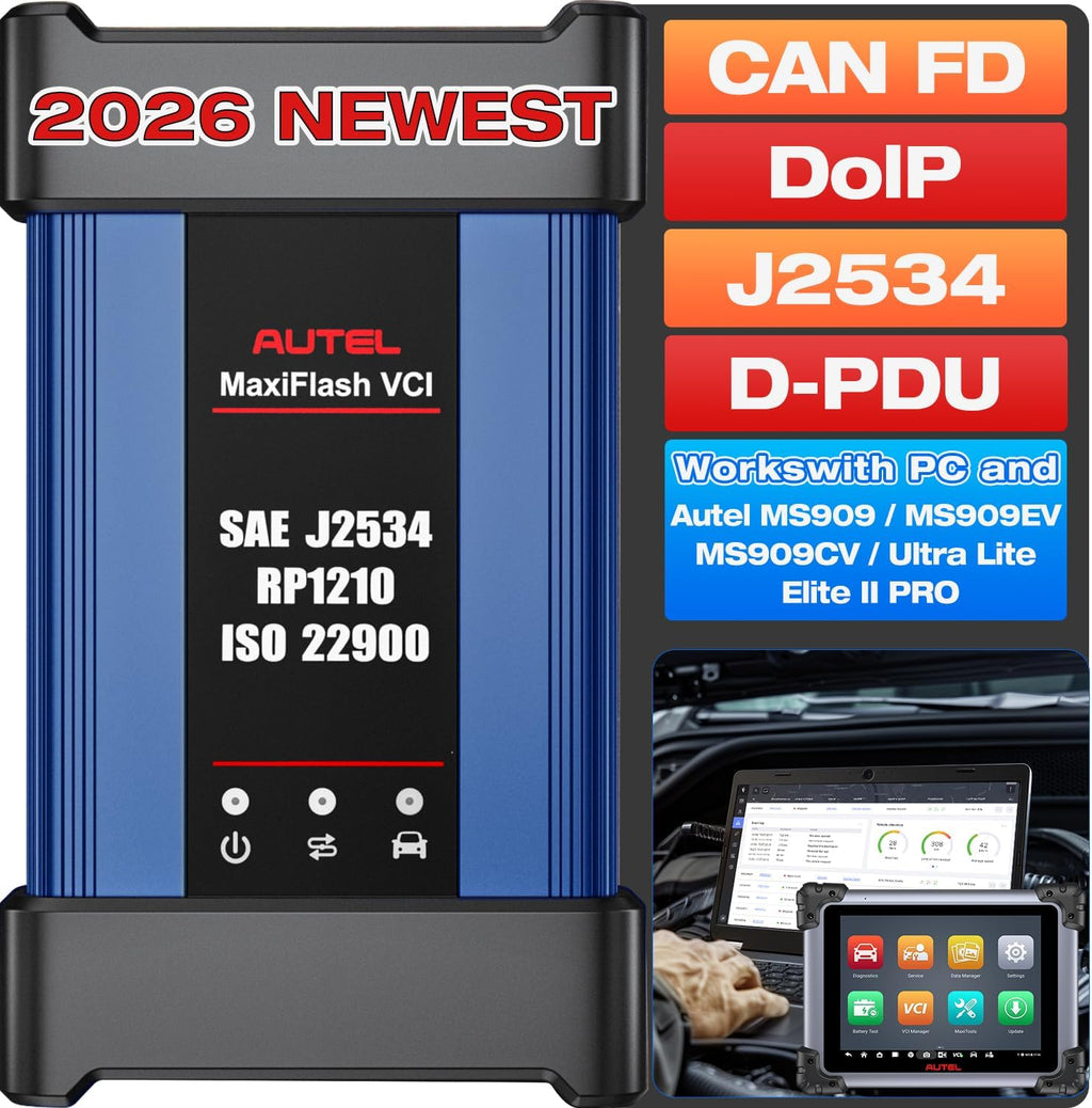 Autel J2534 Pass-Thru Programmer, 2026 MaxiFlash Jbox VCI OEM Programming Diagnostic Tool 2.0V of MaxiFlash Elite, SAE J-2534 CAN FD DoIP D-PDU RP1210, Work with OE Tools & MaxiSYS Elite II PRO MS919