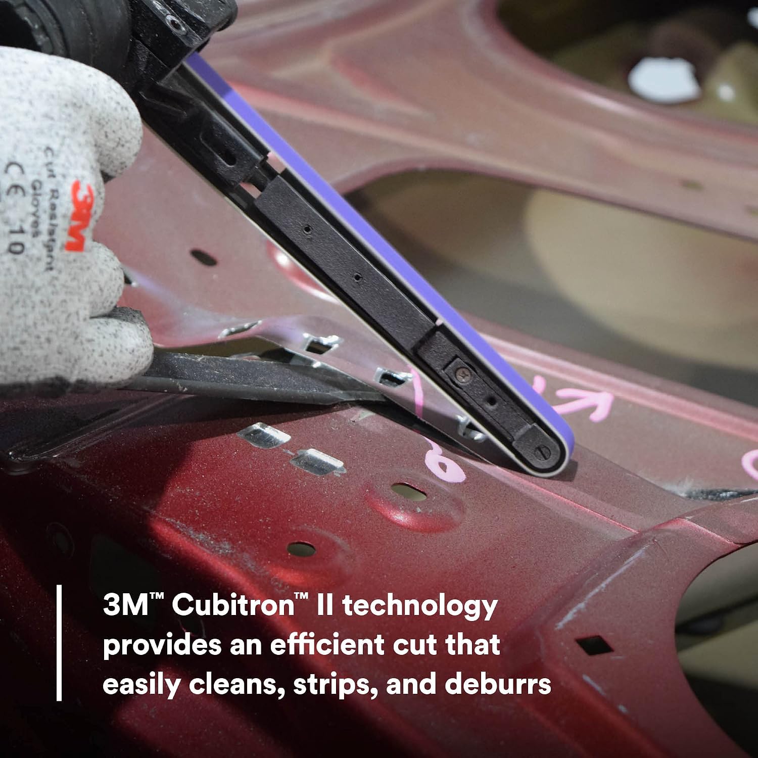 3M Cubitron II File Belt, 33446, 80+ Grit, 1/2 in x 18 in, File Belts, Resin Bonded, Spot Weld Removal, 10 Count (Pack of 5)
