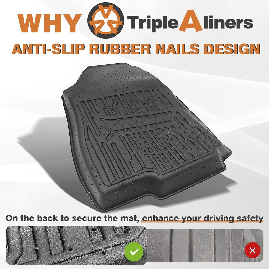 TripleAliners Floor Mats 1st & 2nd Row Compatible with 2025 2026 Subaru Forester Accessories TPE All-Weather Protection Floor Liner Anti Slip (Won't Fit Hybrid)