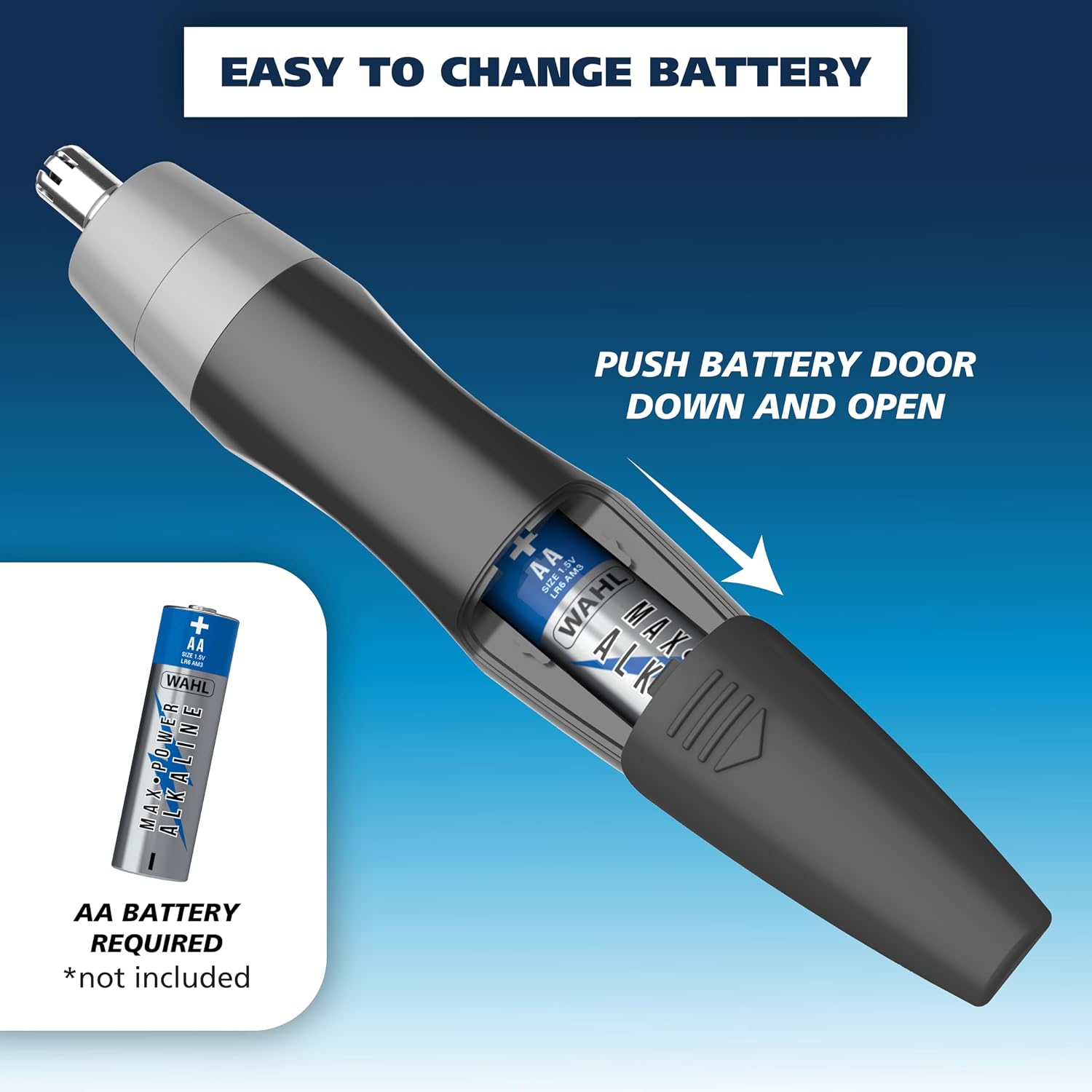 Wahl Clipper Battery Operated, Precision Ear and Nose Hair Trimmer for Men, Hygienic Nose Trimmer with Rinseable Blade for Easy Cleaning, Perfect for Travel – Model 3026462 (Pack of 12)