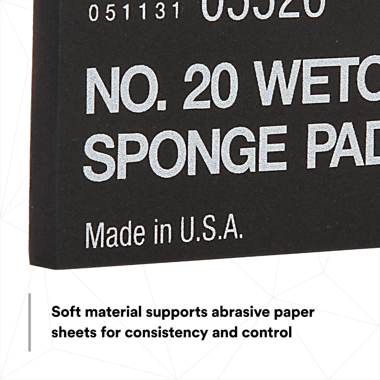 3M Wetordry Sponge Pad 20, 05526, 5-1/2 in x 2-3/4 in x 3/8 in, 5 Pack, Flexible, Long Lasting