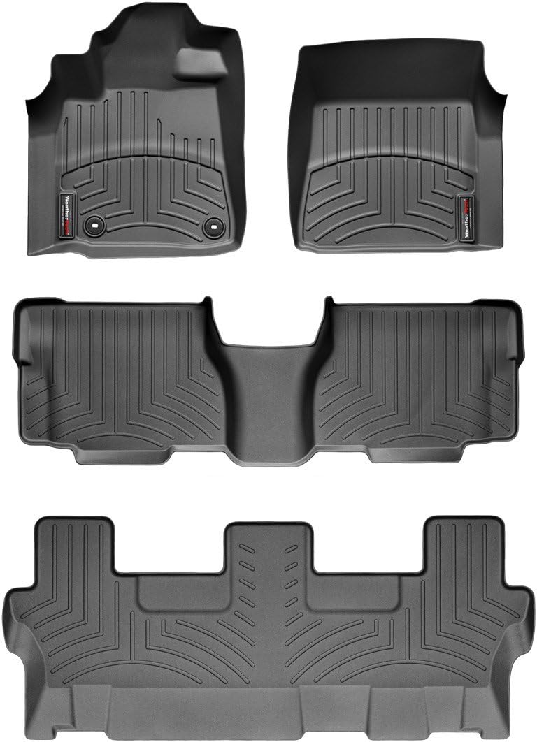 WeatherTech Custom Fit FloorLiners for Toyota Sequoia - Full Set (444081-44093-4-6), Black
