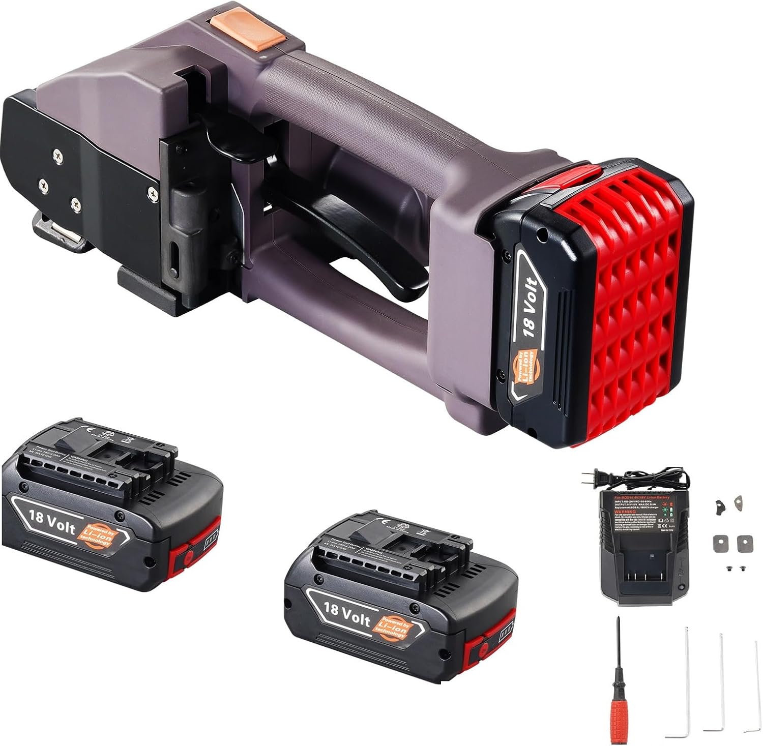VEVOR Electric Strapping Machine, for 0.39'-0.75' PP PET Straps, Portable Electric Banding Tool with Digital Display, 2 x 4000mAh Battery Powered Automatic Strapping Tool for Packaging Box Pallet