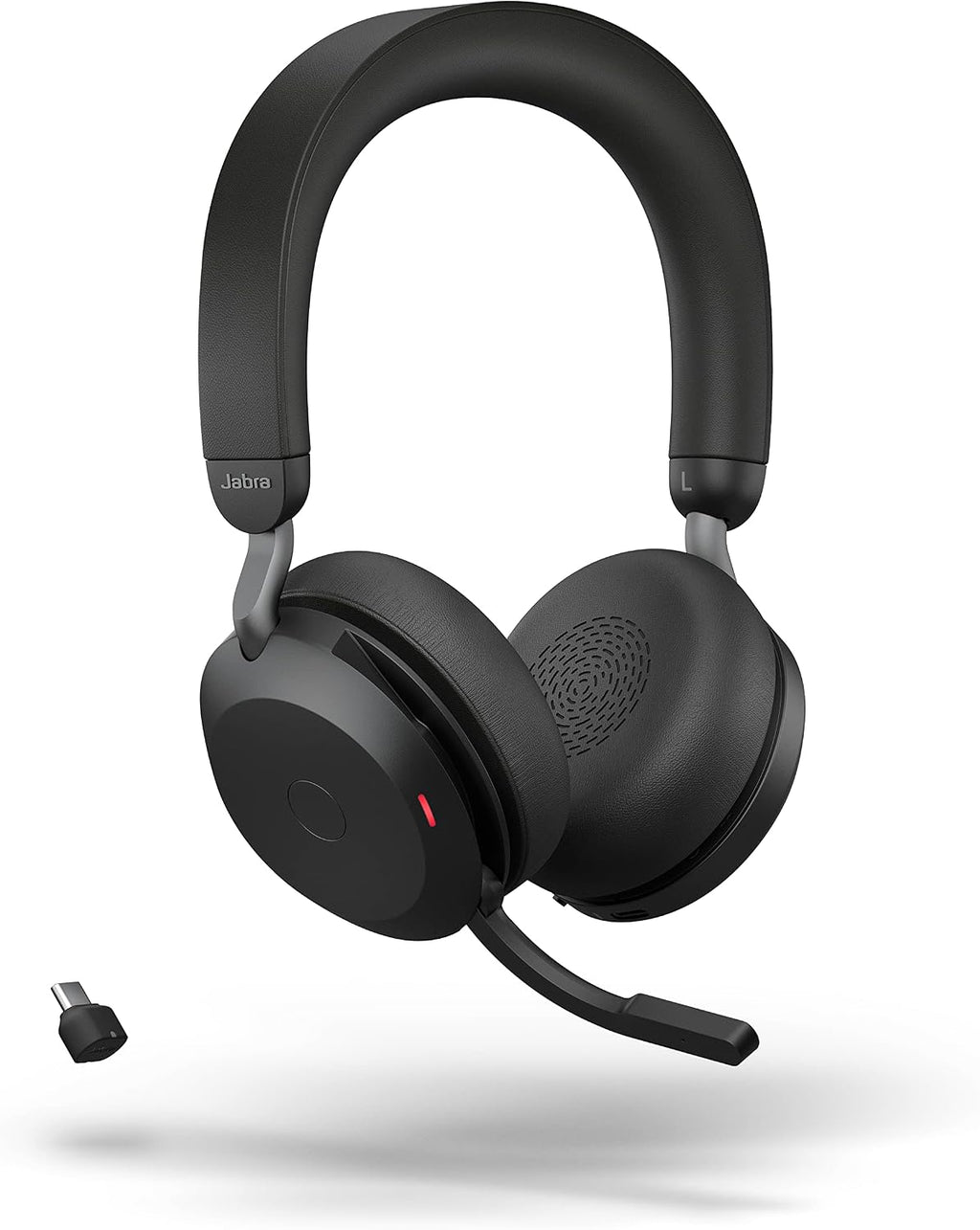 Jabra Evolve2 75 PC Wireless Headset with 8-Microphone Technology - Dual Foam Stereo Headphones with Advanced Active Noise Cancelling, USB-C Bluetooth Adapter and MS Teams-Compatibility - Black
