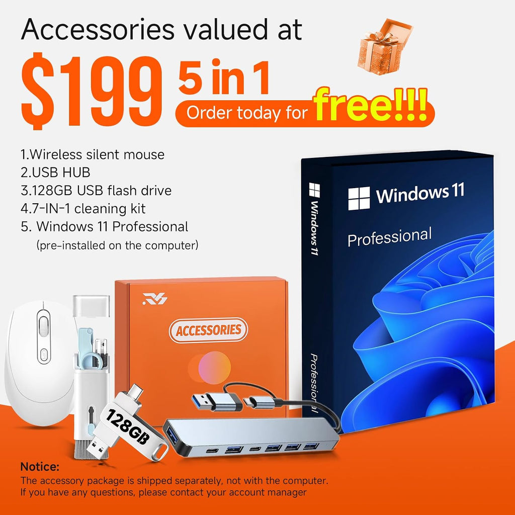 HP 17 Inch Business Laptop, Intel i5-1334U(Up to 4.6 GHz), 17.3' HD+ BrightView 250 nits, Wi-Fi 6, 16GB RAM, 1TB SSD, 128 GB USB, Backlit Keyboard, Fingerprint Reader, Windows 11 Pro, w/Accessories