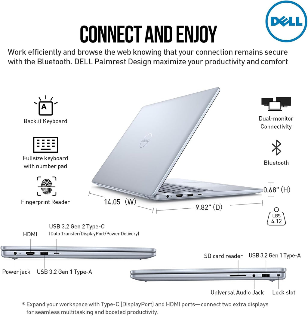Dell Inspiron 16 Touchscreen Laptop Computer, Intel Core 7 (> i7-1355U), 32GB DDR5 1TB SSD, 16' FHD+ Touch Screen, Windows 11 Pro, Backlit Keyboard, Wi-Fi 6E