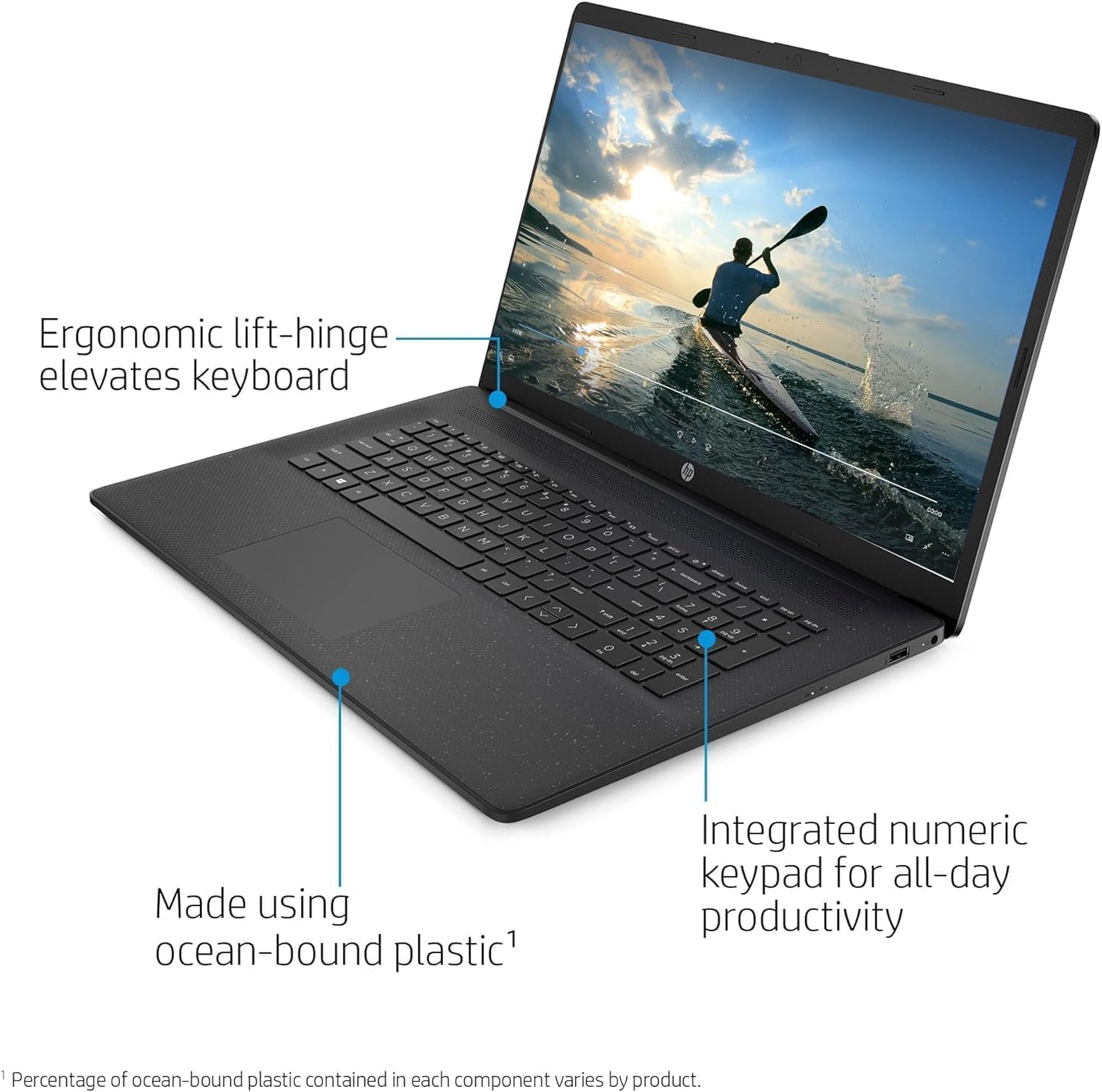 HP 17 Laptop (17.3' HD+ BrightView, Intel 10-Core i7-1355U, 16GB RAM, 512GB SSD, Narrow Bezel) for Business, Enterprise, Students, Long Battery Life, Wi-Fi, Webcam, Fast Charge, IST Mouse, Win 11 Home