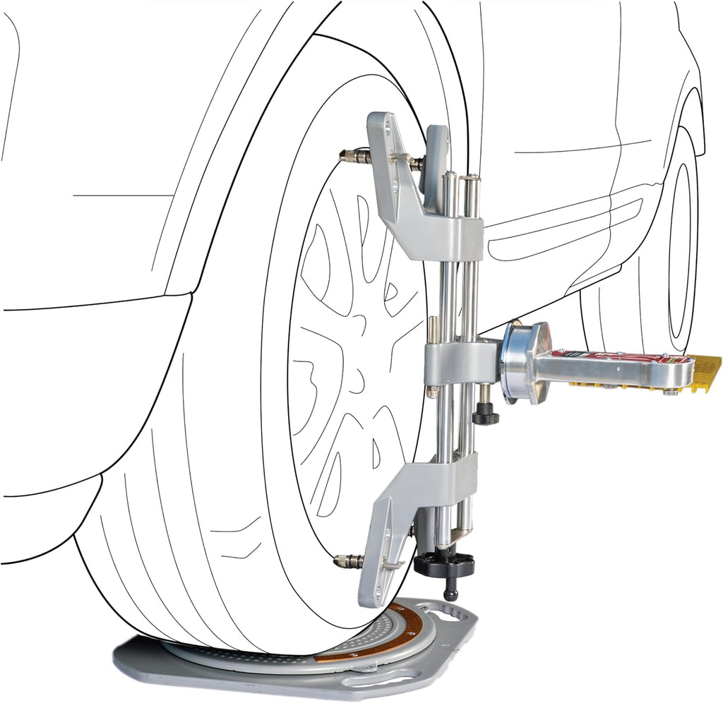 Wheel Alignment Comfort Kit, Turn Plates, Drive-On Ramps, Camber Caster KPI Gauge, Wheel Clamp, 4-Piece, DIY Home Garage