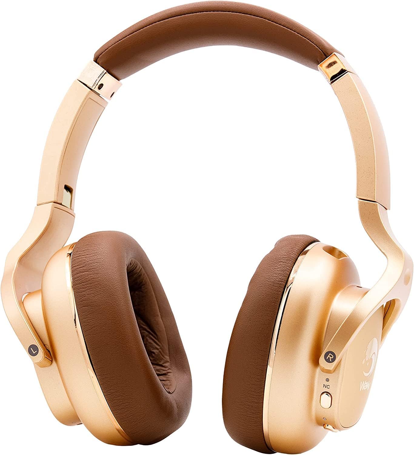 WAVV Element Active Noise Cancelling Headphones Wireless Over Ear Bluetooth Headphones with Microphone, Deep Bass, Quick Charge 40H Playtime,Comfortable Ear Pads for Cellphone/TV/PC/Laptop (Gold)