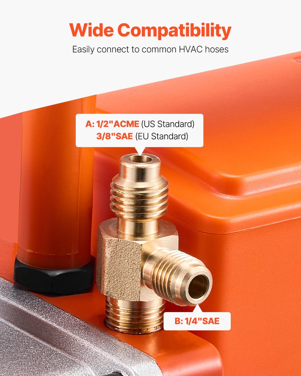 VEVOR Vacuum Pump, 6 CFM, HVAC 2 Stage Rotary Vane Vacuum Pump, for R134a R22 R410a Systems, Auto AC Vacuum Pump Kit with Oil Bottle, for Automotive Air Conditioner Maintenance Resin Degassing