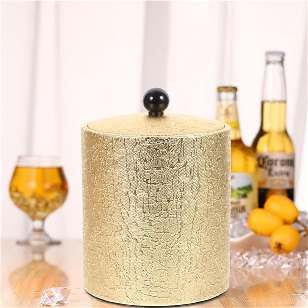 Ice Buckets 1PC Stainless Steel Ice Bucket Thickened Champagne Bucket Red Wine Bucket Beer Bucket Home Ice Bucket Small Bucket for Bar Party Hotel Ice Bucket Kits (Color : Gold)