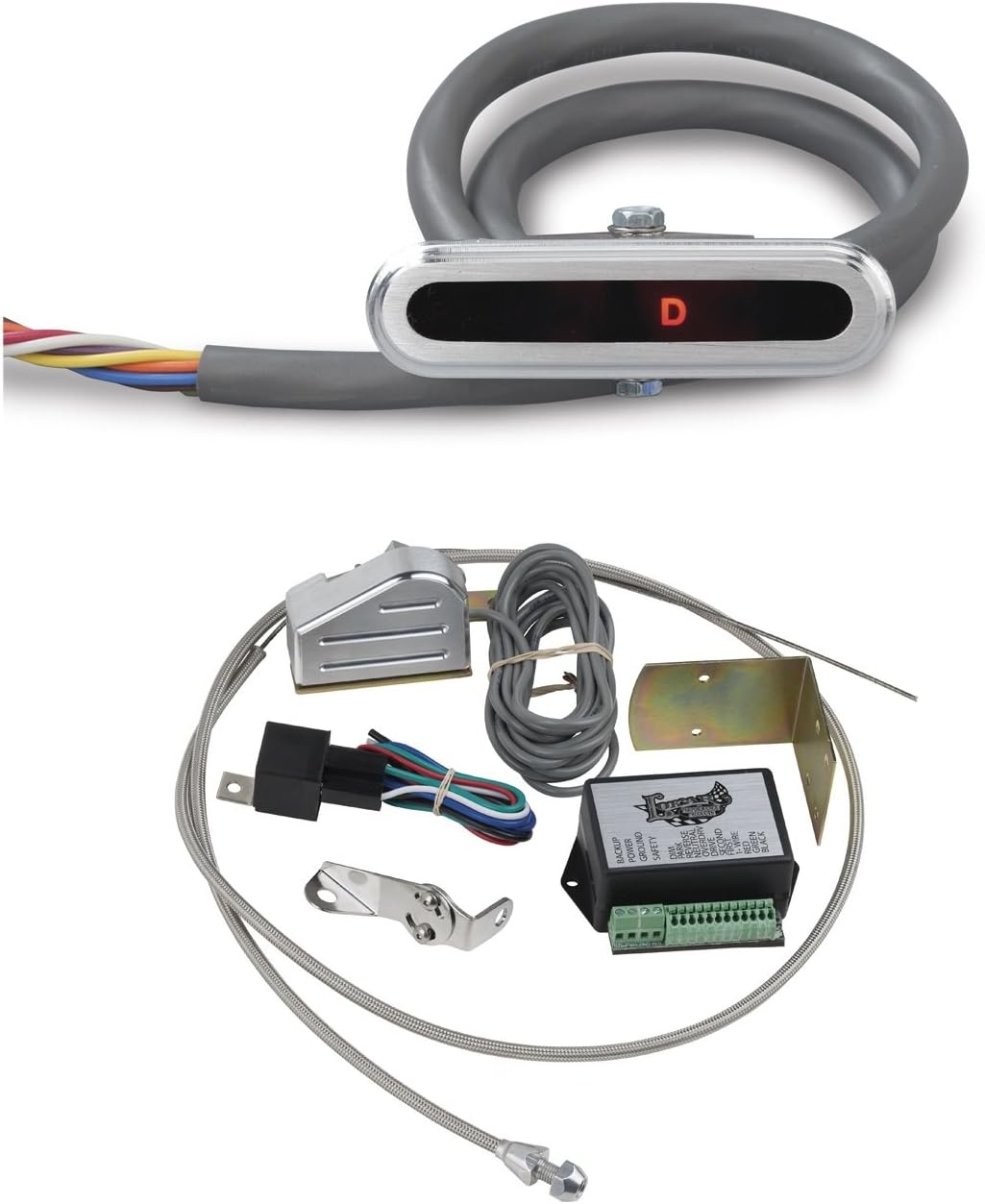 Lokar CIND-1719 Aluminum Horizontal Cable Operated LED Dash Indicator Kit for AOD Transmission