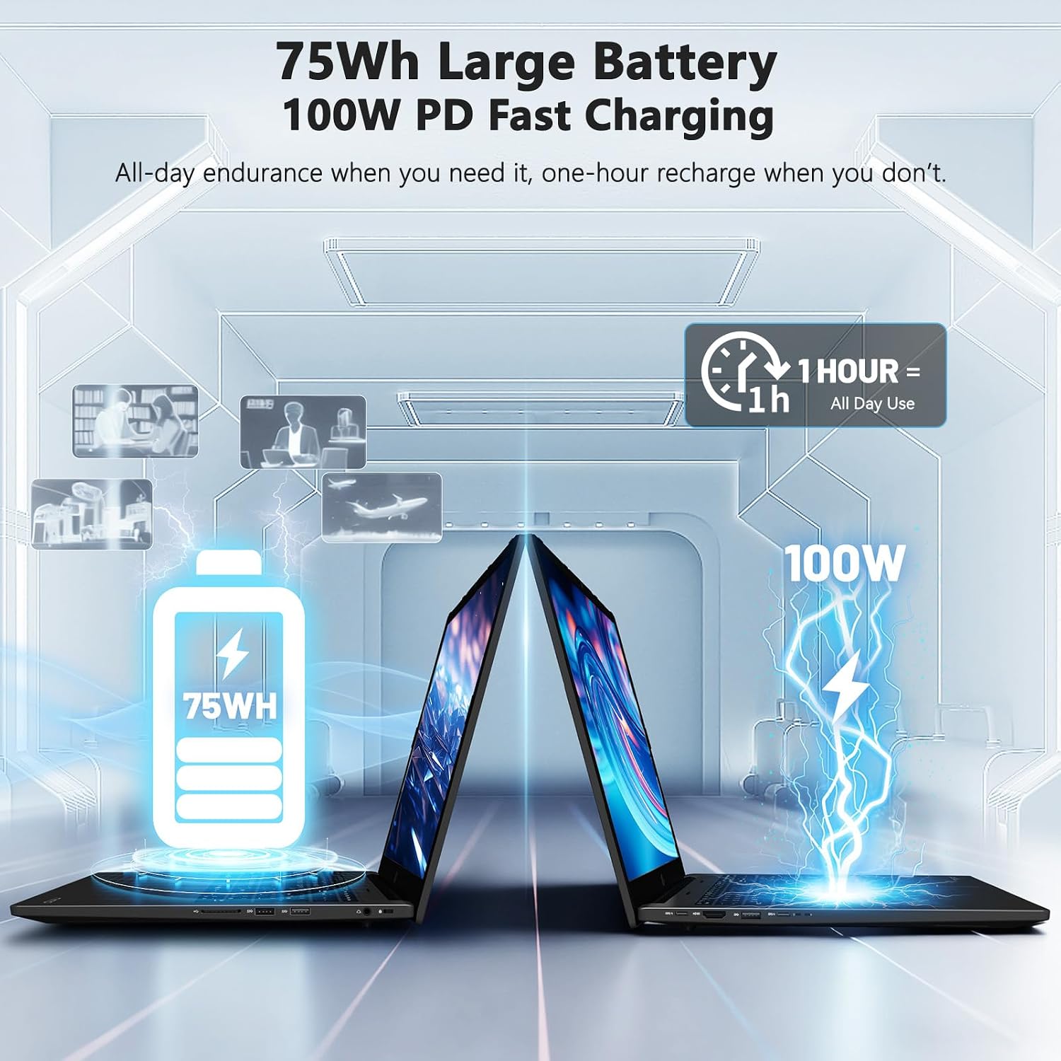 NIMO 17.3' AI Laptop, AMD Ryzen AI 9 HX 370(50 Tops NPU), Radeon 890M, 64GB DDR5 RAM 4TB SSD, 144Hz, PD 100W USB-C 4.0, Copilot+ PC AI Laptop with Wi-Fi 6E for Working Business Student
