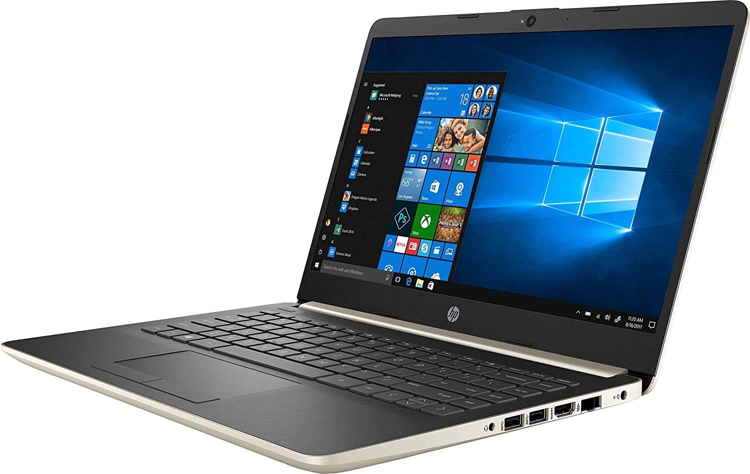 HP 2019 14' Laptop - Intel Core i3 - 8GB Memory - 128GB Solid State Drive - Ash Silver Keyboard Frame (14-CF0014DX)