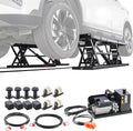 VEVOR Portable Car Lift, 9000 lbs Capacity, Heavy Duty Steel Truck Lift with 28' Max Height, 120V Power Unit, Wheels, 4 Rubber Pads & 4 Lifting Columns for Cars, SUVs, Trucks, Home Garage or Shop Use