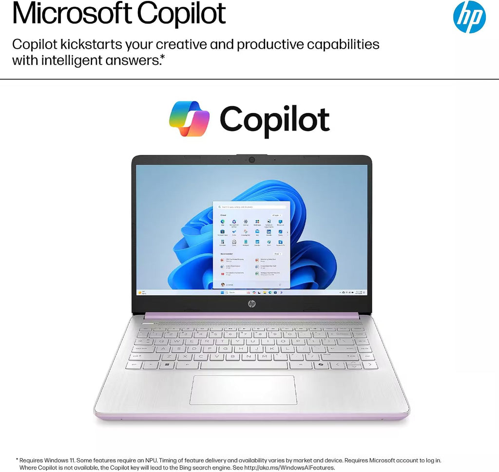 HP 14' Laptop 2025 Business Student Slim Computer, Lifetime MS Office, Copilot AI, Quad-Core Intel CPU, 16GB RAM, 628GB Storage (128GB UFS+500GB Ext), MarxsolAccessory, Wi-Fi 6, Win 11 Pro, Lavender
