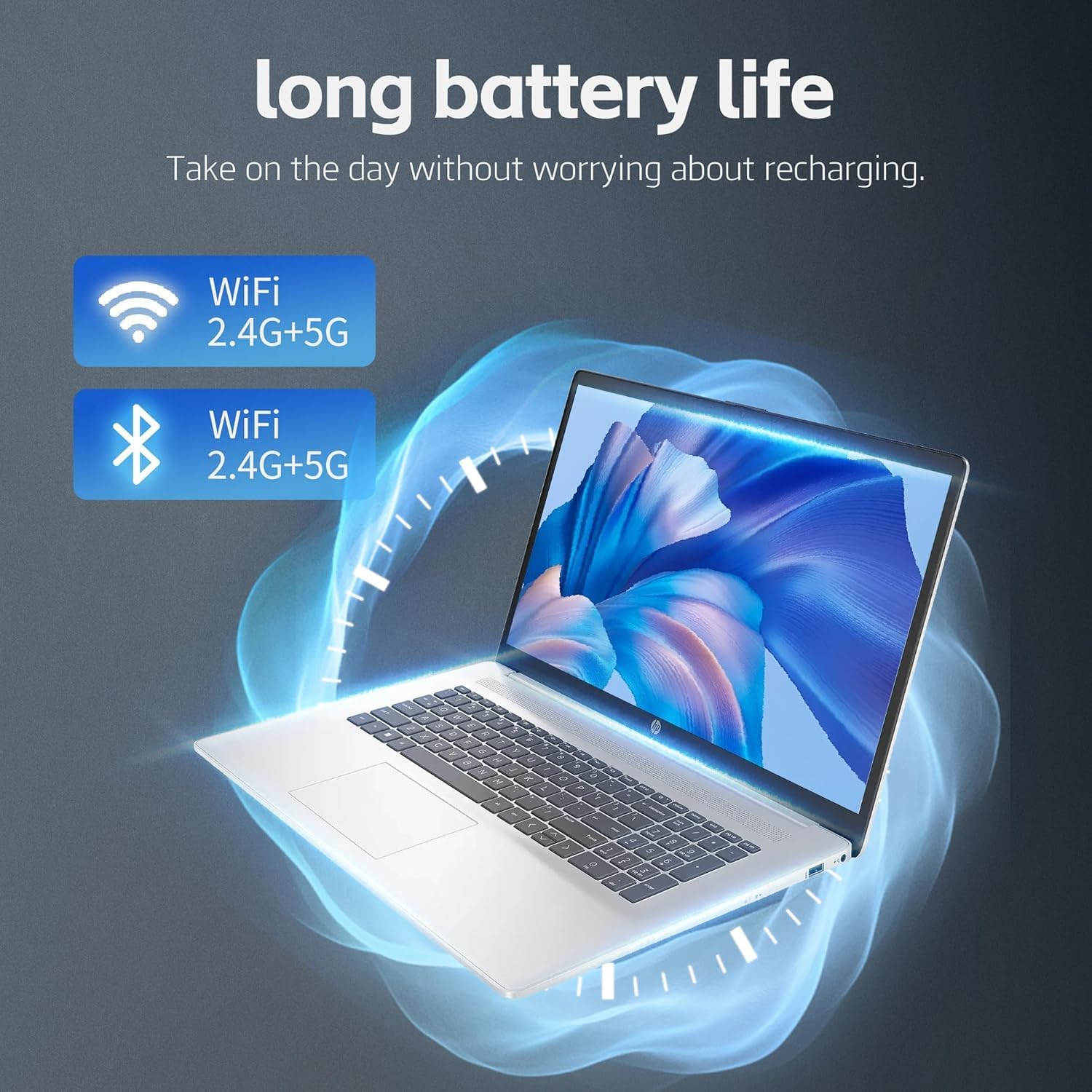 HP 2025 17 Inch Business and Student Laptop Computer, AMD Ryzen 5 6-Core 7430U, 64GB RAM, 2TB PCIe SSD, 17.3 FHD Display, Windows 11 with Microsoft Office, 10-Key Number Pad, WOWPC Recovery USB