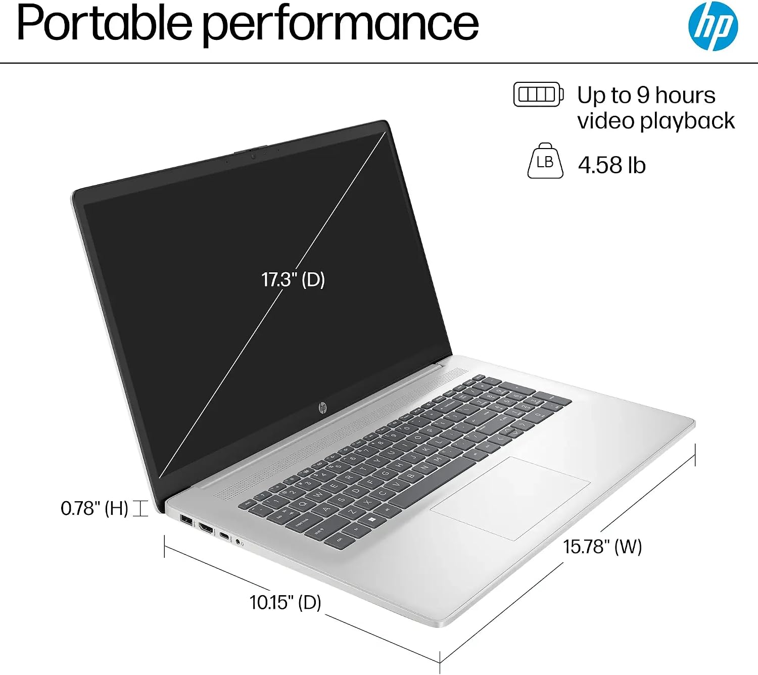 HP 2025 Business 17 inch FHD Laptop, AMD Ryzen 5 7430U Processor (Beats i5-1235U), 32GB RAM, 2TB PCIe SSD, 17.3' 1080p IPS Display, Webcam, WiFi 6, Bluetooth 5.3, Windows 11, XtreDura USB Drive