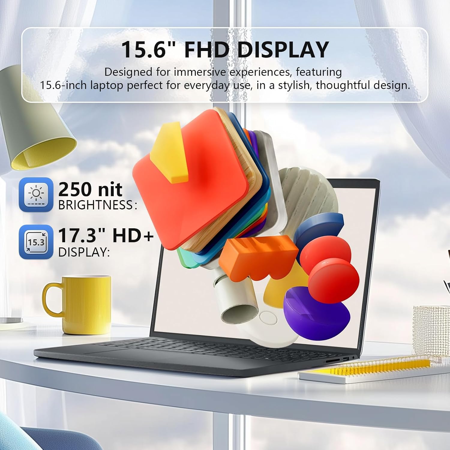 Dell Inspiron 3535 Touchscreen Laptop - with 2024 Office Lifetime & External DVD Drive, 15.6' FHD Touch Computer for Business, AMD Ryzen 7 7730U, HD Webcam, Copilot, Win 11 pro (16GB RAM | 512GB SSD)