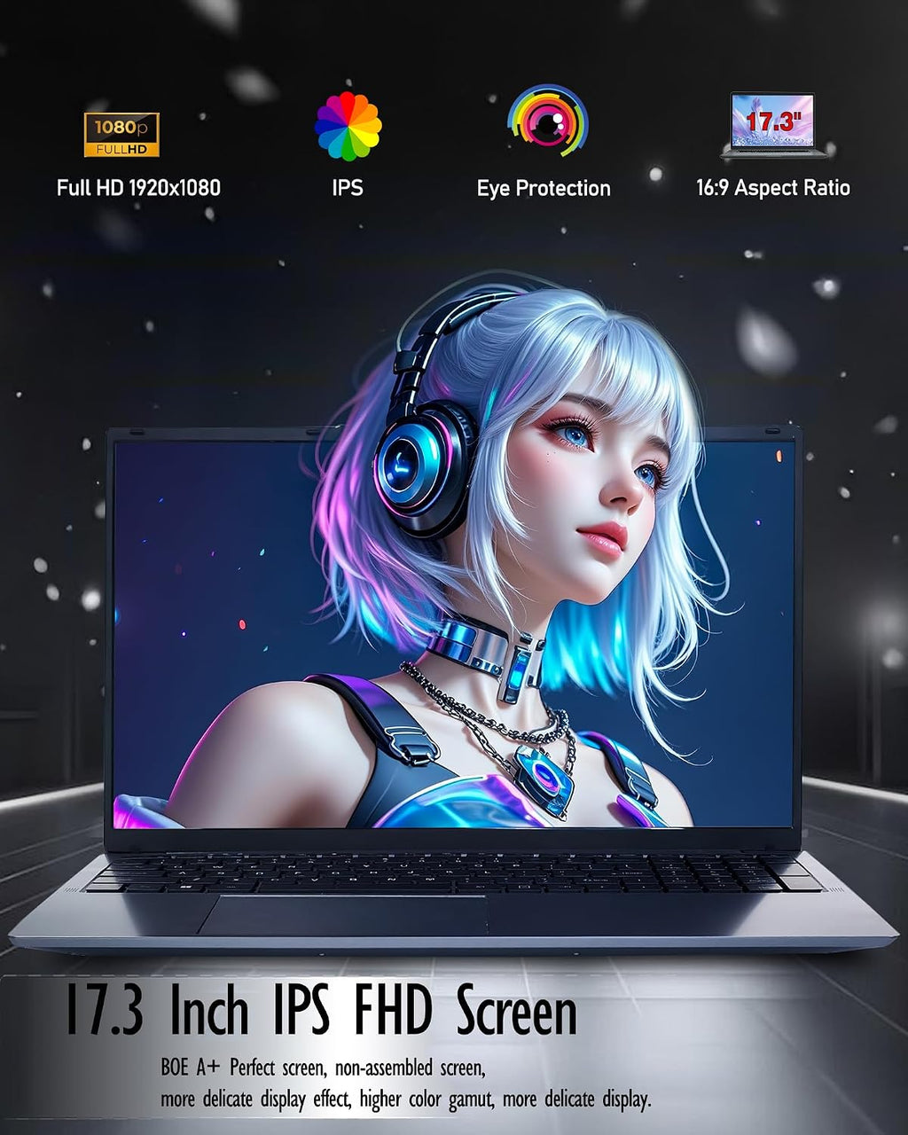 17 Inch Laptop with 3500U, 8GB RAM, 512GB SSD, FHD IPS Display, Backlit Keyboard, Webcam,RJ45, Dual Wi-Fi, Bluetooth 5.0, HDMI, USB 3.0, Type-C