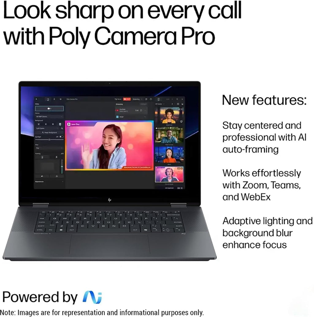 HP OmniBook X Flip Next Gen AI 16 Laptop, Intel Ultra 9-288V, 32 GB LPDDR5x RAM, 4 TB SSD PCIe, 16' 3K (2880x1800) Touchscreen, Intel Arc 140V, Backlit Keyboard, W11 Home, Eclipse Gray+Traix Mousepad