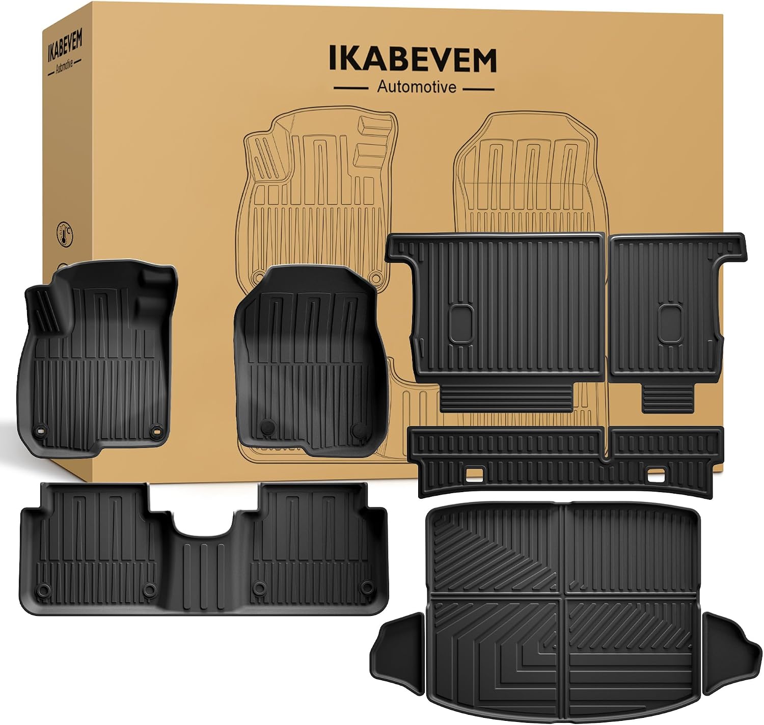 Floor Mats Fit for 2017-2022 Honda CRV(Not for Hybrid or Touring) - Custom Fit All Weather TPE Rubber Honda CR-V Accessories Floor Liners Cargo Liner Back Seat Cover Protector Full Sets